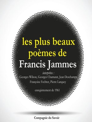 cover image of Les plus beaux poèmes de Francis Jammes
